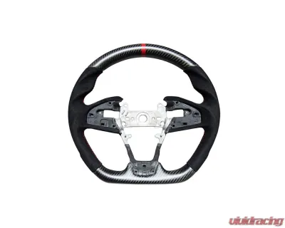 Rexpeed Carbon Fiber Matte Black Suede Steering Wheel Honda Civic 10th US Spec - H08M