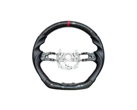 Rexpeed Carbon Fiber Gloss Black Leather Steering Wheel Honda Civic 11th US Spec