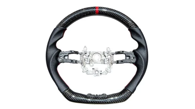 Rexpeed Carbon Fiber Gloss Black Leather Steering Wheel Honda Civic 11th US Spec                                     - H11 - Image 2