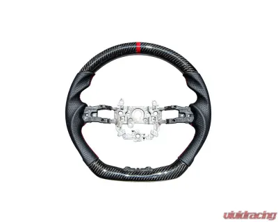 Rexpeed Carbon Fiber Gloss Black Leather Steering Wheel Honda Civic 11th US Spec - H11
