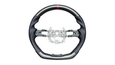 Rexpeed Carbon Fiber Matte Black Leather Steering Wheel Honda Civic 11th US Spec                                     - H11M - Image 2