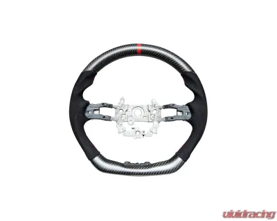 Rexspeed Carbon Fiber Matte Black Suede Steering Wheel Honda Civic 11th US Spec - H12M