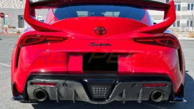 Rexpeed V3 Carbon Fiber Rear Diffuser Gloss Toyota Supra 2020-2024                                     - TS26 - Image 2