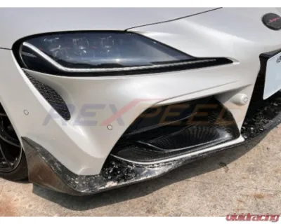 Rexpeed Dry Carbon Lower Front Bumper Covers Gloss Toyota Supra GR A90 2020-2024 - TS82