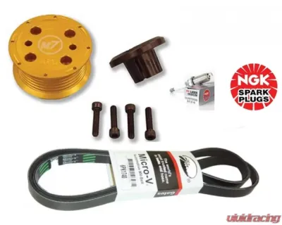 M7 Speed 2% Diameter Crankshaft Pulley w/ Standard Heat range Spark Plugs Power Kit Mini Cooper S 2002-2008 - 53-3M7701-1