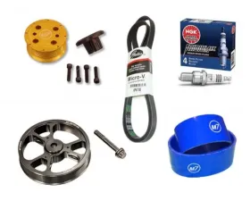 M7 Speed 4% Diameter Crank Pulley w/ Blue IC Boots High Performance Engine Power Kit Mini Cooper S 2002-2008