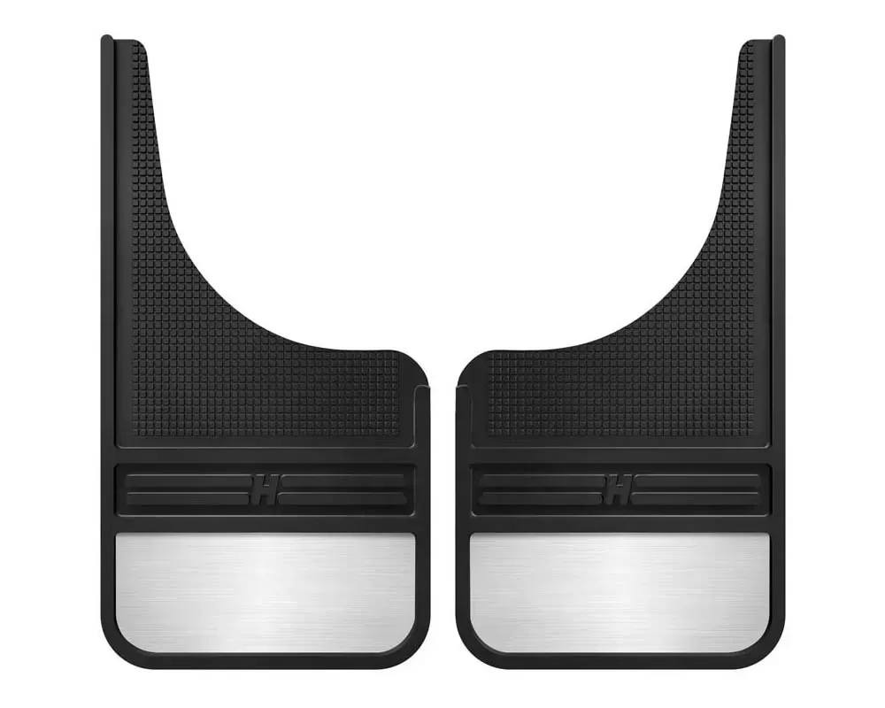 Husky Liners Rubber Front Mud Flaps 12" w/ Weight for Ford F-150 2004-2023, Black - 55001