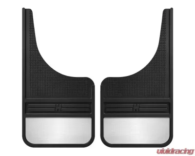 Husky Liners Rubber Front Mud Flaps 12" w/ Weight for Ford F-150 2004-2023, Black - 55001