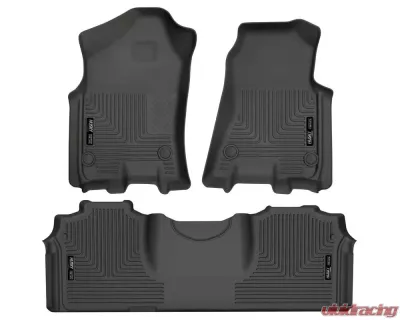 Husky Liners Front & 2nd Seat Floor Liners for Ram 2500/3500 Mega Cab 2019-2021, Black, Durable Material - 94131