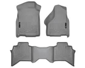 Husky Liners Floor Liners Grey for 02-09 Dodge Ram Quad Cab, Front & 2nd Row