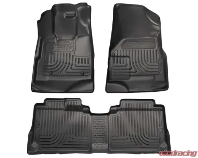 Husky Liners WeatherBeater Floor Liners Front & 2nd Row - Black, 10-15 Cadillac SRX - 98141