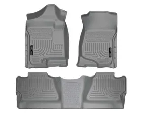 Husky Liners WeatherBeater Floor Liners Grey for 07-14 Silverado/Sierra Crew Cab