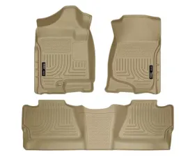 Husky Liners WeatherBeater Floor Liners Tan for 07-14 Silverado/Sierra Crew Cab
