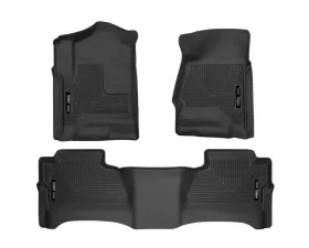 Husky Liners WeatherBeater Floor Liners Front & 2nd Row Black 14-15 Silverado/Sierra Crew Cab