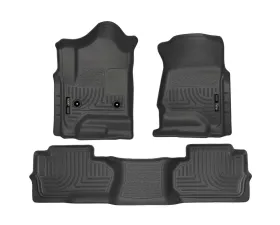 Husky Liners WeatherBeater Floor Liners Black for 14-15 Silverado/Sierra Dbl Cab