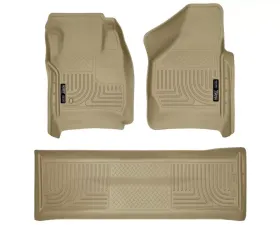 Husky Liners WeatherBeater Floor Liners Tan for 08-10 F-Series Super Duty Crew Cab