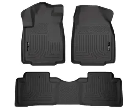 Husky Liners WeatherBeater Floor Liners Front & 2nd Row Black for 09-15 Honda Pilot