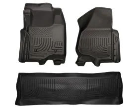 Husky Liners WeatherBeater Floor Liners - Black, 11-12 F-Series Crew Cab