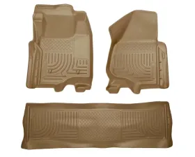 Husky Liners WeatherBeater Floor Liners Tan for 11-12 F-Series Super Duty Crew Cab