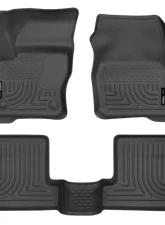 Husky Liners WeatherBeater Floor Liners Black for 12-15 Ford Focus Front & 2nd Row                                     - 98771 - Image 3