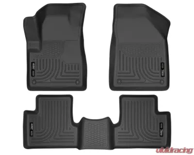 Husky Liners WeatherBeater Floor Liners Front & 2nd Row Black Jeep Cherokee 2014-2021 - 99031