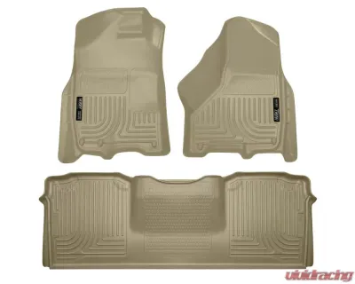Husky Liners 99043 WeatherBeater Tan Floor Liners for 10-15 Dodge Ram Mega Cab - 99043