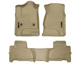 Husky Liners WeatherBeater Floor Liners Front & 2nd Row Tan 2015-2020 Suburban/Yukon XL