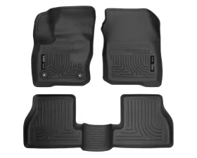 Husky Liners Front & 2nd Seat Floor Liners Black 2016 Ford Focus Weatherbeater
