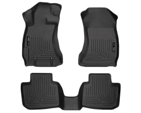 Husky Liners WeatherBeater Floor Liners Front & 2nd Row Black for 2012-2021 Impreza/WRX/XV Crosstrek