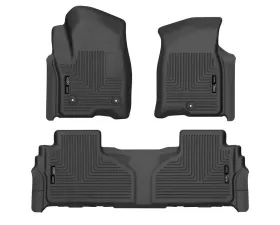 Husky Liners Black WeatherBeater Front & 2nd Seat Floor Liners for 2021+ Chevy Suburban, Tahoe, GMC Yukon, Yukon XL