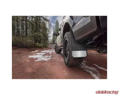 Husky Liners Rubber Front Mud Flaps 12" w/ Weight for Ford F-150 2004-2023, Black - 55001