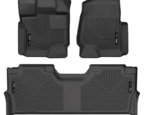 Husky Liners Front & 2nd Seat Weatherbeater Floor Liners Black Ford F-Series 2017-2024