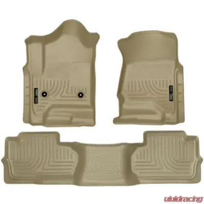 Husky Liners Front & 2nd Seat Weatherbeater Floor Liners Black Tan for Chevy/GMC 2014-2019 - 98243