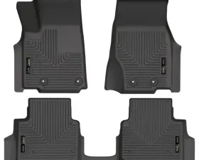 Husky Liners Front & 2nd Seat Weatherbeater Floor Liners Black Jeep Grand Cherokee L 2021-2024