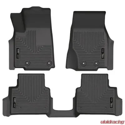 Husky Liners Front & 2nd Seat Weatherbeater Floor Liners Black Jeep Grand Cherokee L 2021-2024 - 99181