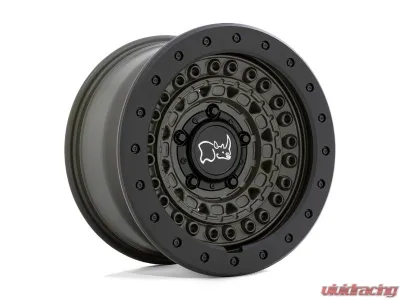Black Rhino Barricade Wheel 17x8.5 6x5.5 +0mm Olive Dab Green w/Black Rock Guard - 1785BCD006140N12