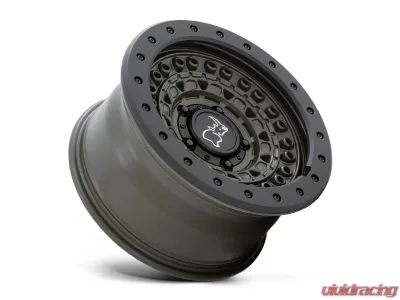 Black Rhino Barricade Wheel 17x8.5 6x5.5 +0mm Olive Dab Green w/Black Rock Guard - 1785BCD006140N12