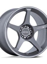 MOTEGI Racing MR159 Battle V Wheel 17x8.5 5x114.3 35mm Gunzilla w/Machined Lip Stripe                                     - MR159AD17851235 - Image 3