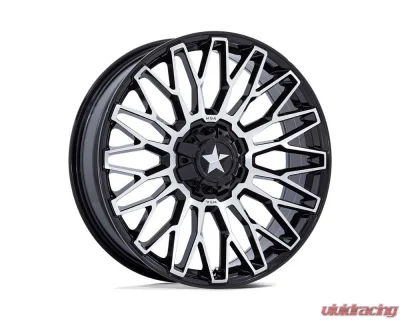 MSA Offroad M50 Clubber Wheel 24x7 4x137/4x156 0mm Gloss Black Machined - MA050BD24704A00