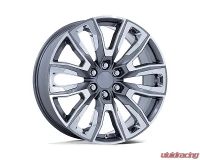 OE Creations PR225 Wheel 24x10 6x139.7 31mm Gloss Gunmetal Machined With Chrome Accents - PR225AP24106131