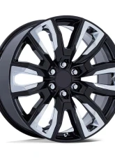 OE Creations PR225 Wheel 24x10 6x139.7 31mm Gloss Black With Chrome Accents                                     - PR225BP24106131 - Image 3