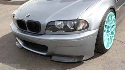 Status Gruppe CSL Style Front Bumper w/ Intake Grill & 2x2 CF splitters BMW E46 M3 2001-2006                                     - E46M3CSLBSV2x2Y-1 - Image 10