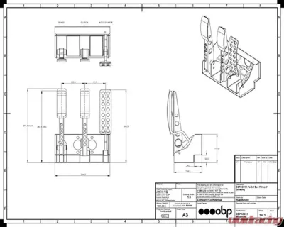 obp Motorsport Victory + Kit Car Cable Clutch Floor Mounted 3 Pedal System - OBPKC011