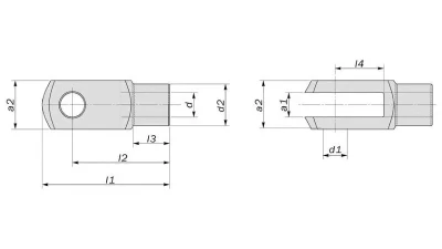 obp Motorsport 58mm Long Overall 5/16 UNF Fork Clevis w/ 8mm Hole                                     - OBPCB005L - Image 2