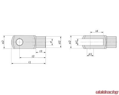obp Motorsport 58mm Long Overall 5/16 UNF Fork Clevis w/ 8mm Hole - OBPCB005L