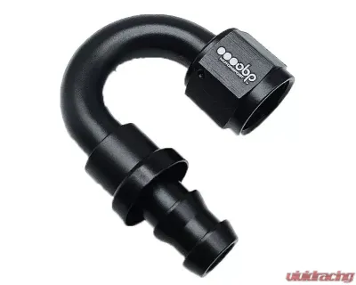 OBP Motorsports AN12 Push Lock Fitting 180 Degree Black - OBP-PL-12-180