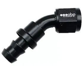 OBP Motorsports AN10 Push Lock Fitting 45 Degree Black