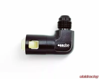 obp Motorsport AN6 Female to 8mm OE Fuel Line 90Deg Quick Connector - OBP-6-8-FQR90
