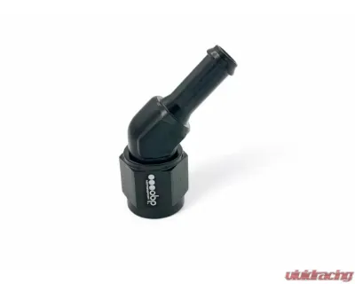 obp Motorsport Black AN8 Female to 8mm 45Deg Barbed Adaptor - OBP-8-8MM-45