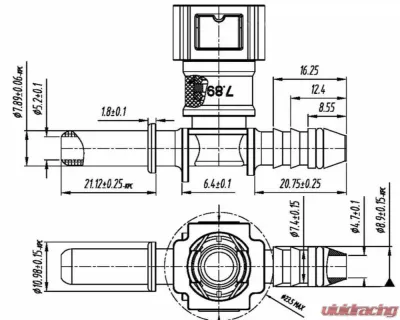 obp Motorsport SAE J2044 Quick Connect ?7.89 (5/16?) Tee 8mm & OE Male - OBP-OEC-2